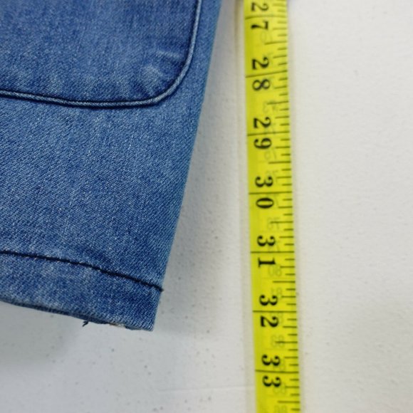 JOEOY Jumper Women's Light Blue Washed Denim LARGE Sleeveless Wide Strap Stretch - Picture 5 of 7